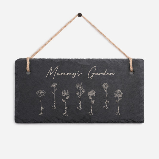 0065AUK1 personalised mumgrannys garden engraved slate garden sign 0065ae6p5a