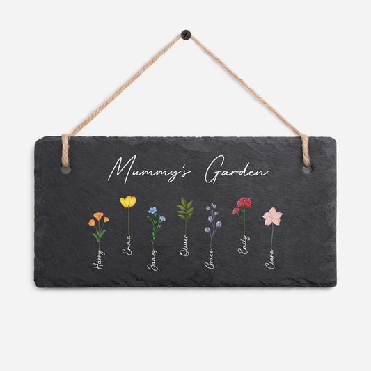 0065AUK1 personalised mumgrannys garden uv printed slate garden sign 0065ae6p5a