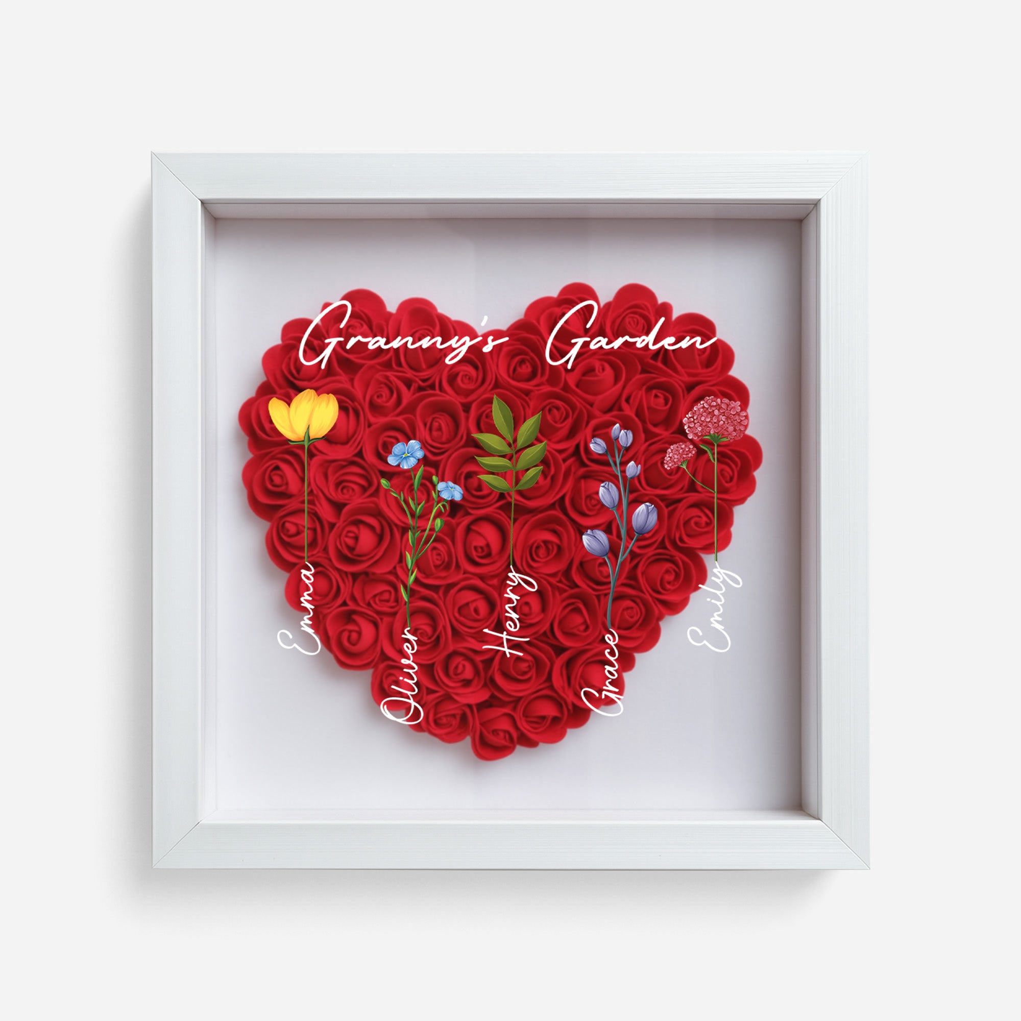 0065OUK1 custom gifts for grandma grandmas garden flower shadow box 0065OTL7A
