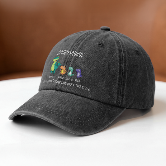 0114AUS2 grandpasaurus washed cotton cap personalized gifts for grandpadad 0114ajsk5b