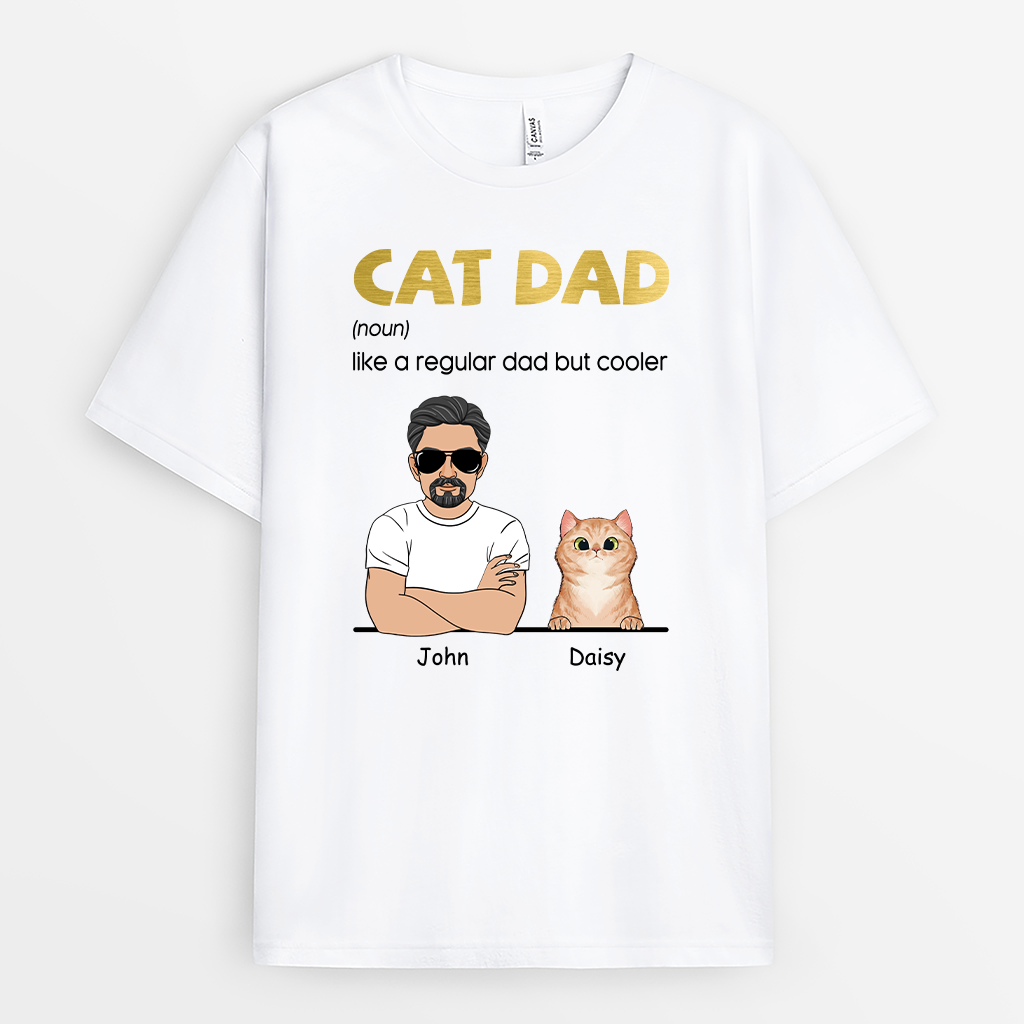 0218AUS1 personalized cat lover gifts cat dad definition t shirt 0218AKH8D