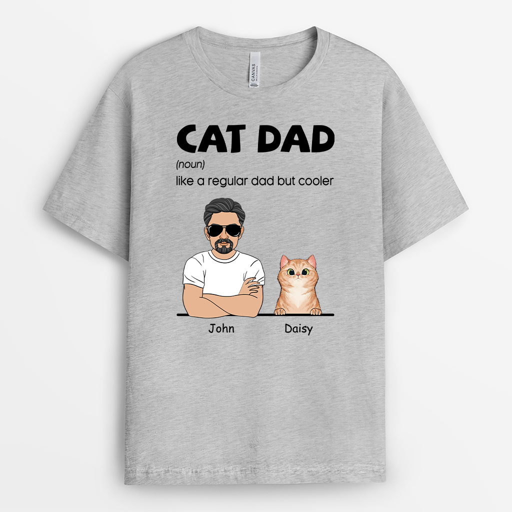 0218AUS2 personalized cat lover gifts cat dad definition t shirt 0218AKH8D