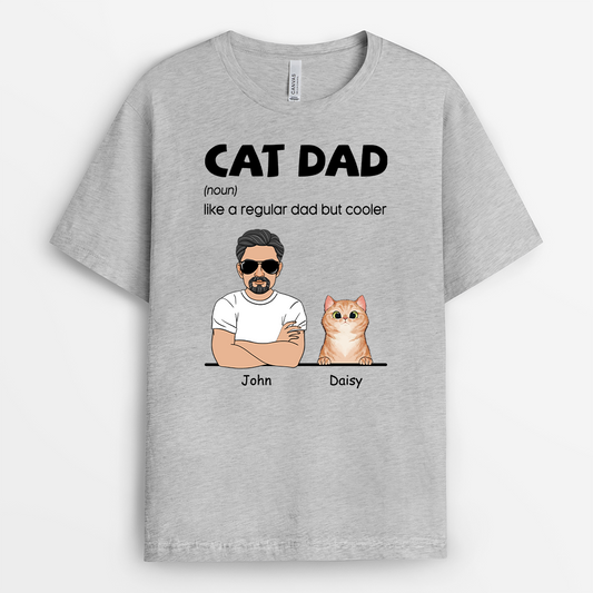 0218AUS2 personalized cat lover gifts cat dad definition t shirt 0218AKH8D