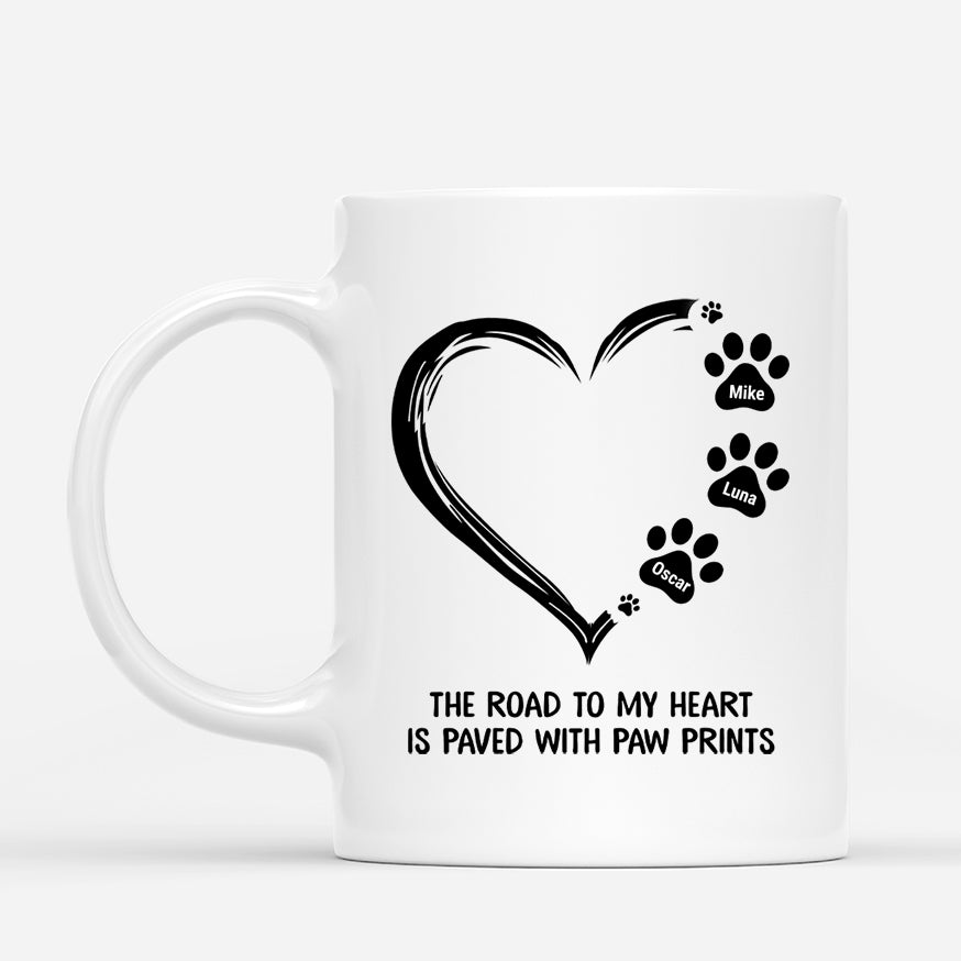 0362MUK1 Personalised T shirts gifts Pawprints Dog Lovers Heart_34a83dfe 4587 42a4 9982 f6e50e4f2385