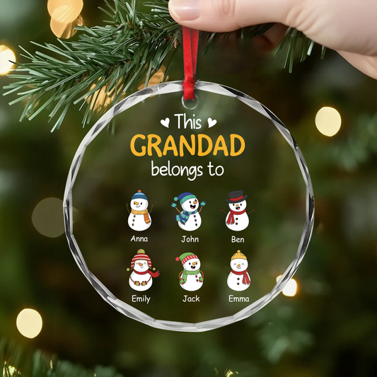 0527OUK2 custom gifts for grandma grandpa glass snowman xmas ornament_s 0527O0Z8A_b440da7e 9125 45a0 9377 c9ea842adc11