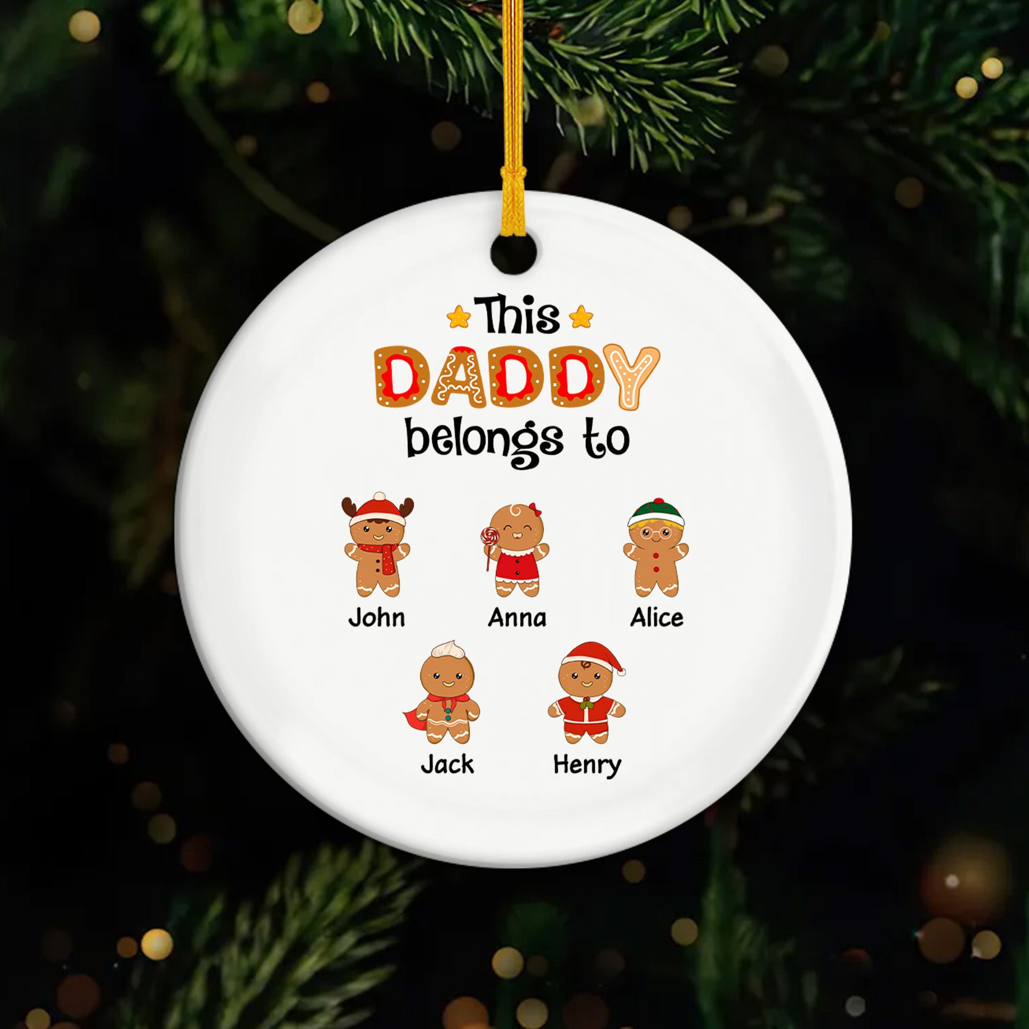 0661OUS1 custom christmas gifts for dad ceramic gingerbread ornaments_ 0661O8Q7B