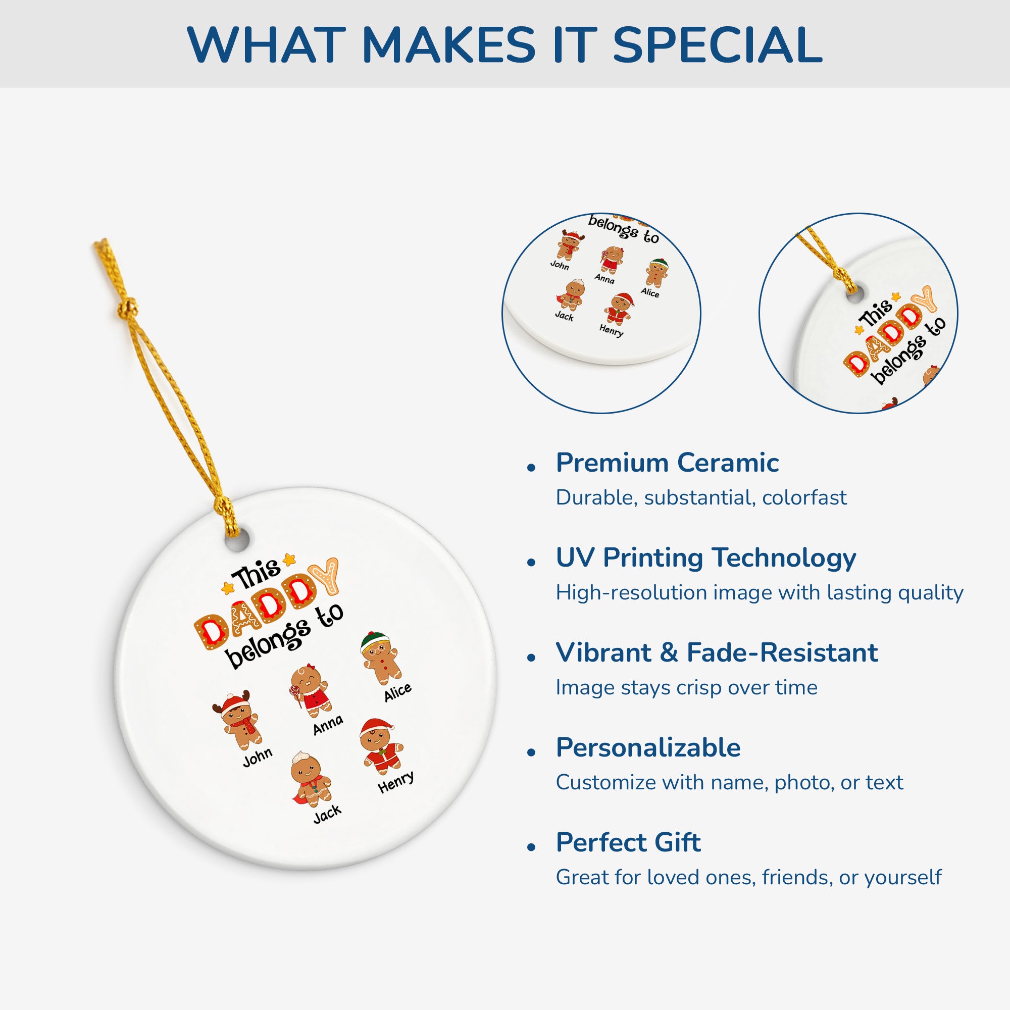 0661OUS4 custom christmas gifts for dad ceramic gingerbread ornaments_ 0661O8Q7B