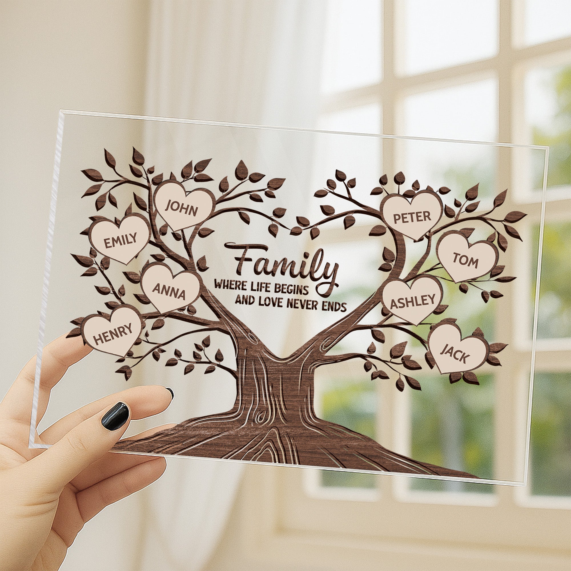 0725RUS3 personalized family tree gifts acrylic plaque with stand 0725RTT8I