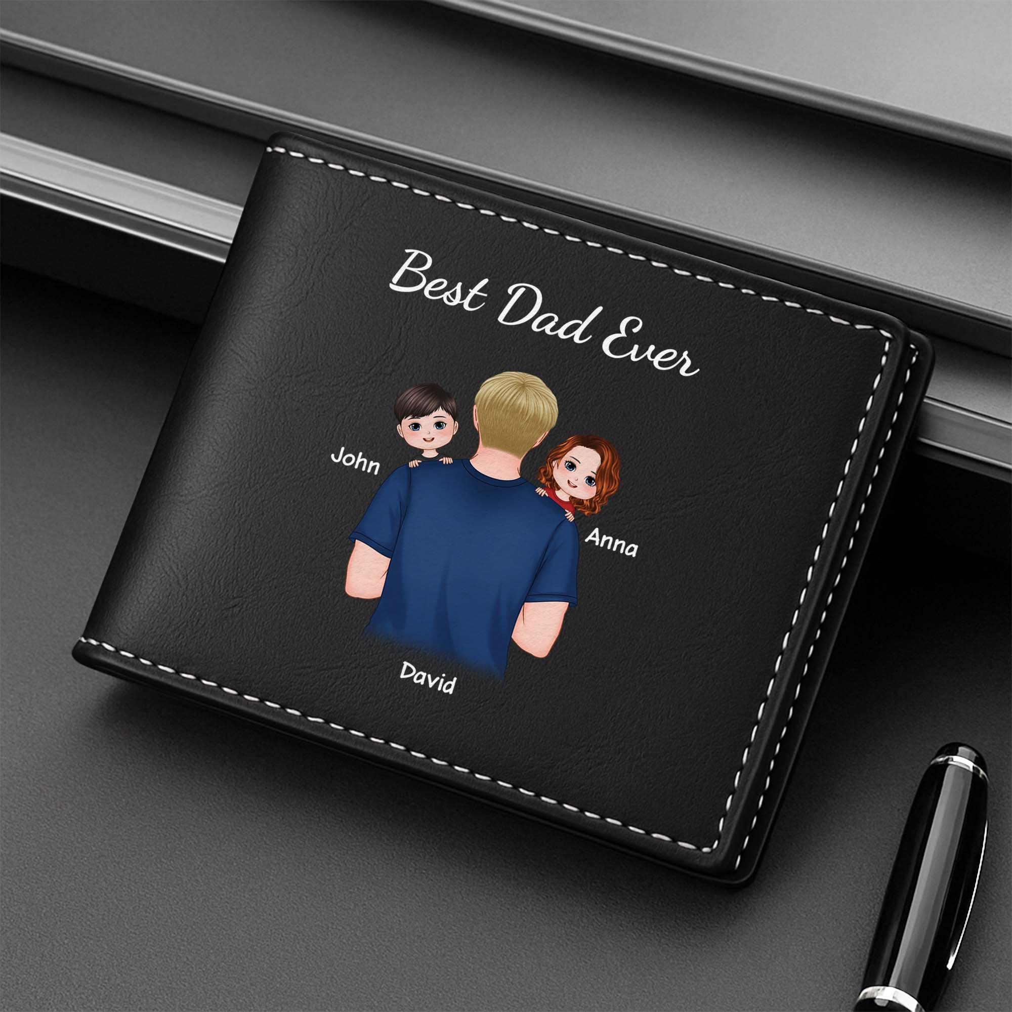 0771JUS2 personalized fathers day wallets with kids best dad ever gifts 0771JTL0B