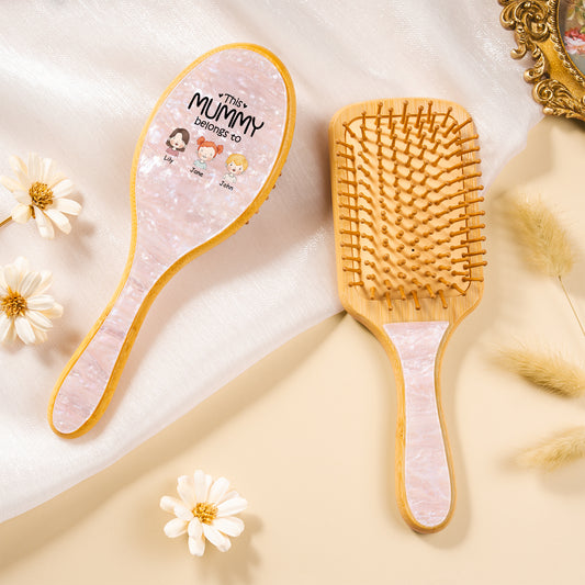 0827AUK2 personalised this mummy belongs to uv printed acetate hairbrush for mumgranny 0827aq6p5a