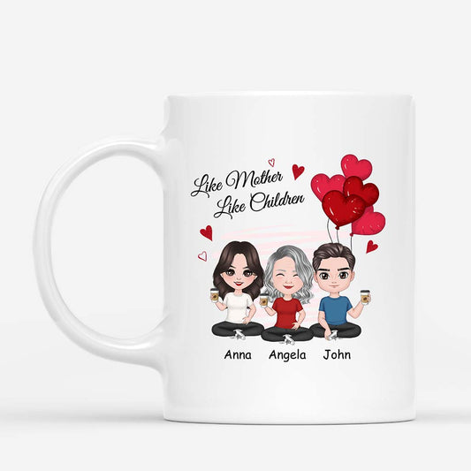 0831MUK1 Personalised Mugs Gifts Heart Grandma Mom
