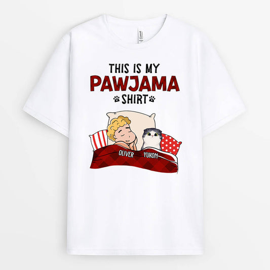 0835AUK1 personalised this is my meowjama t shirt