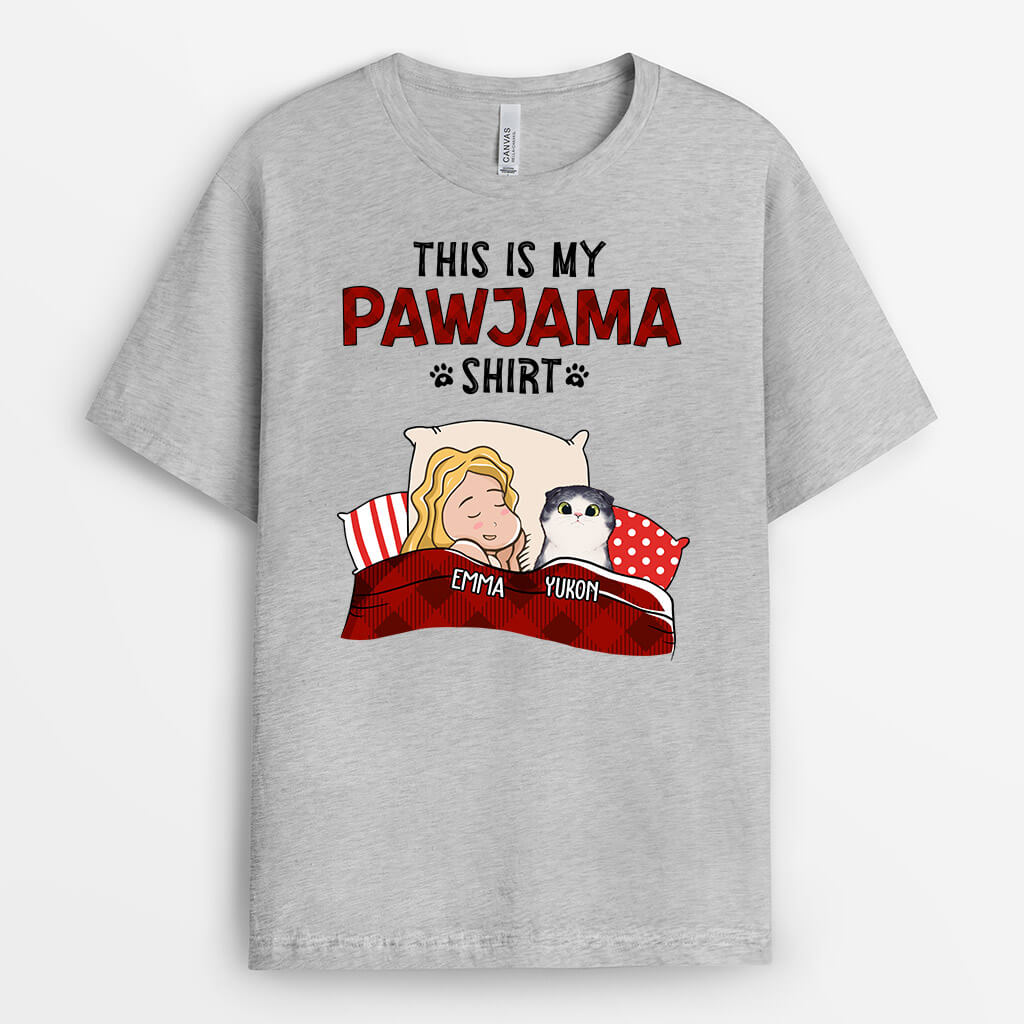 0835AUK2 personalised this is my meowjama t shirt