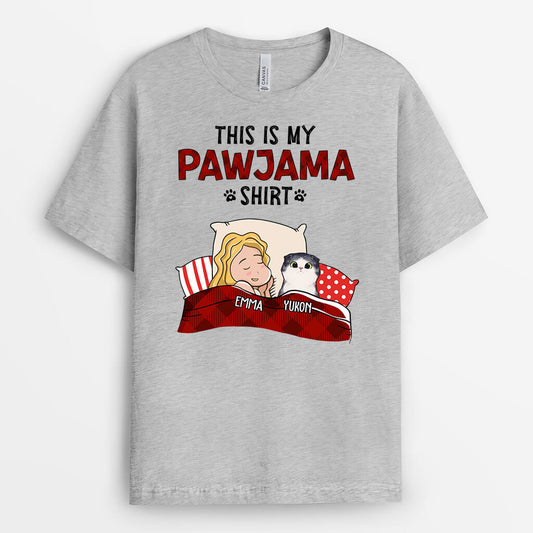 0835AUK2 personalised this is my meowjama t shirt