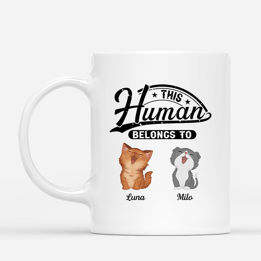 0843MUK1 Personalised Mugs Gifts Walking Cat Lovers