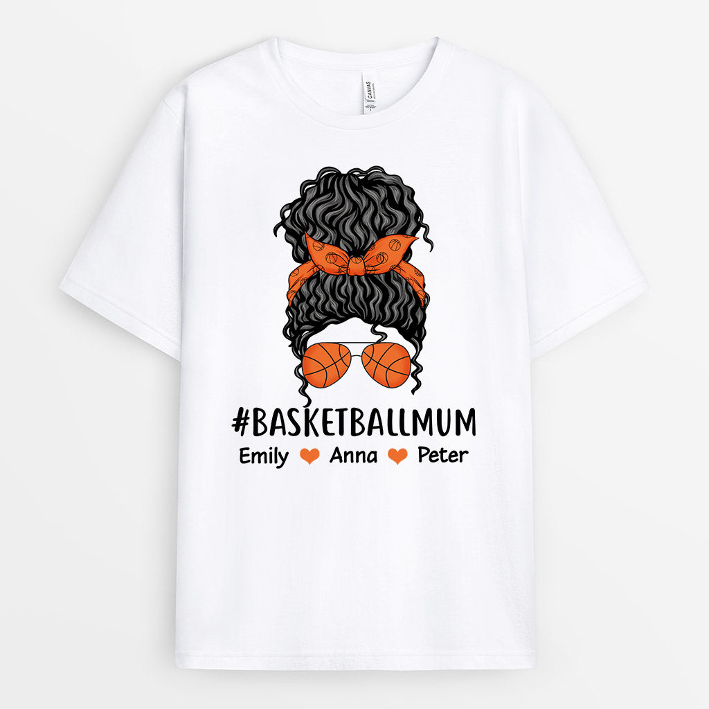 0910AUK1 Personalised T shirt Gifts Basketball Mum Grandma