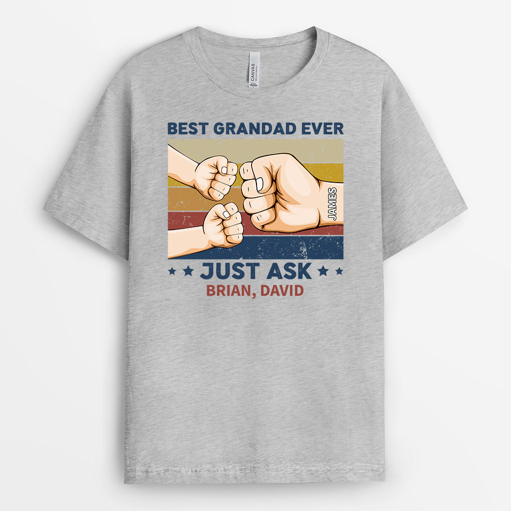 Best Grandad/Dad Ever Just Ask - Personalised Gifts | T-shirts for Grandad/Dad