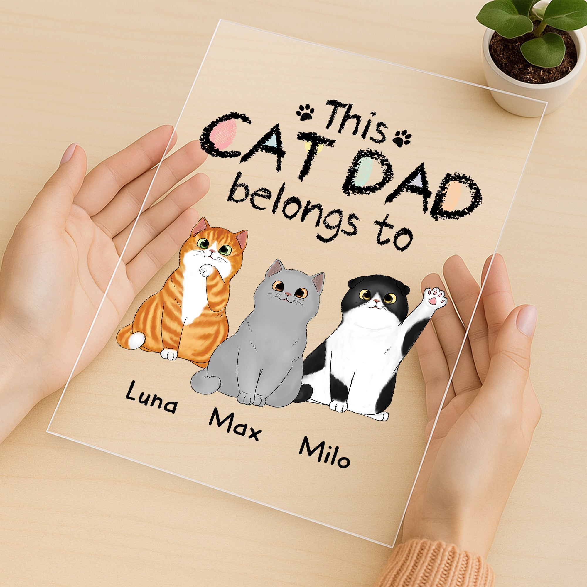 0938RUS3 personalized acrylic plaque with stand gifts for cat lovers 0938R8T8D