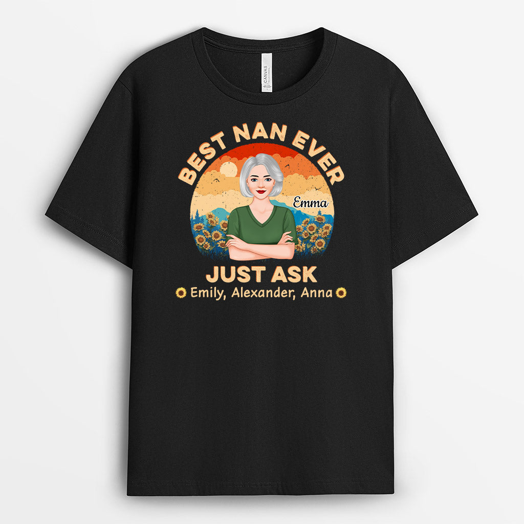 Best Mum/Nan Ever Just Ask - Personalised Gifts | T-shirts for Grandma/Mum