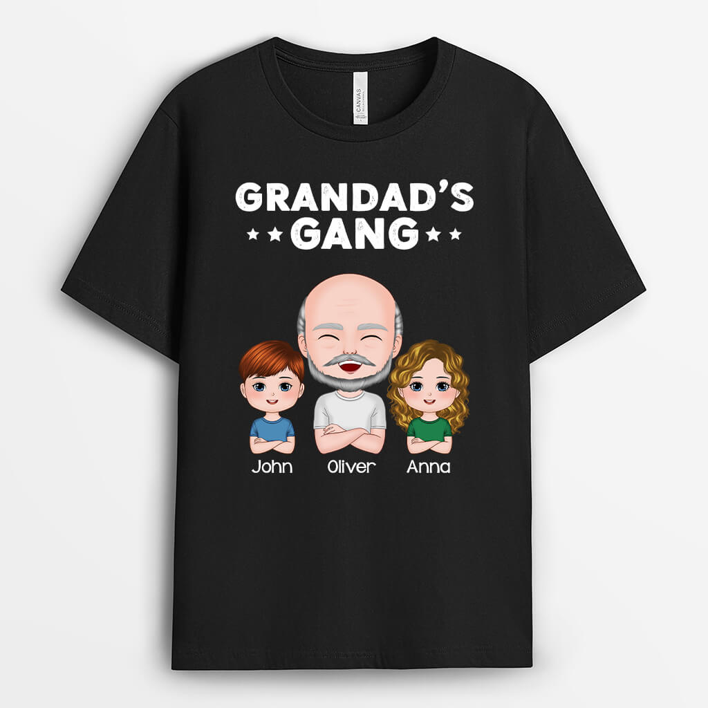 0951AUK2 personalised best dads gang t shirt