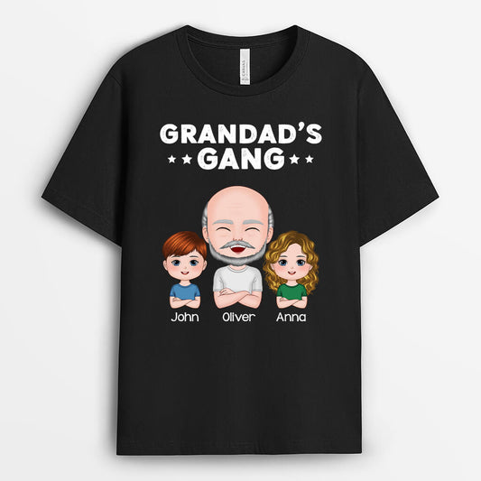 0951AUK2 personalised best dads gang t shirt