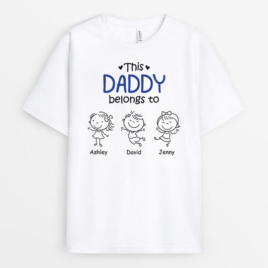 0959AUK1 Personalised T shirt Gifts Grandkids Grandad Dad