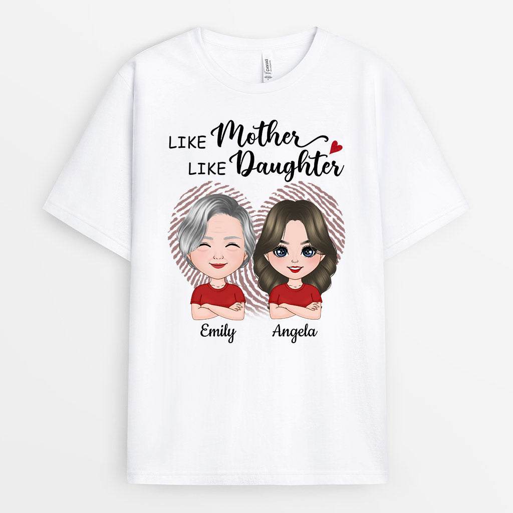 0962AUK1 PersonalisedLikeMotherLikeDaughterMother_sHeartT shirt