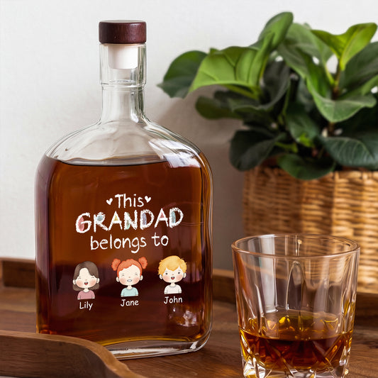0989AUK2 personalised this daddygrandad belongs to whisky bottle 0989aicp0b