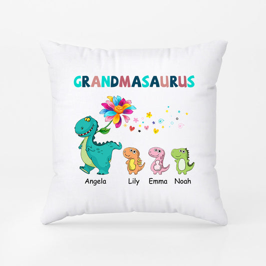 0994PUS2 Personalized Pillows Flower Dinosaurs Grandma Mom