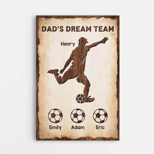 1015CUK1 Personalised Canvas Gifts Soccer Grandad Dad