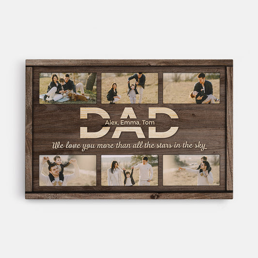 1020CUK1 Personalised Canvas Gifts Star Grandad Dad
