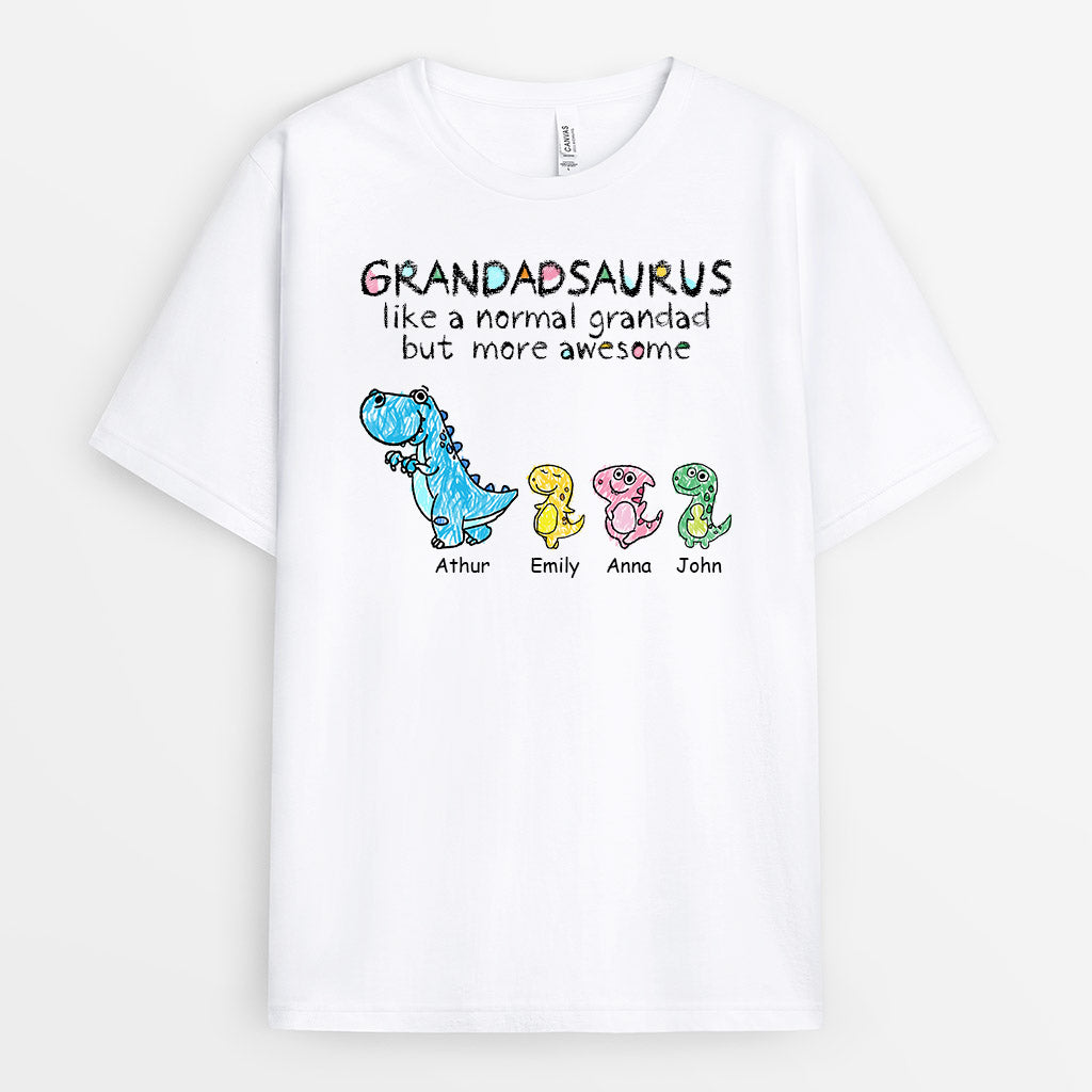 Grandadsaurus Like A Normal Grandad - Personalised Gifts | T-shirts for Grandad/Dad