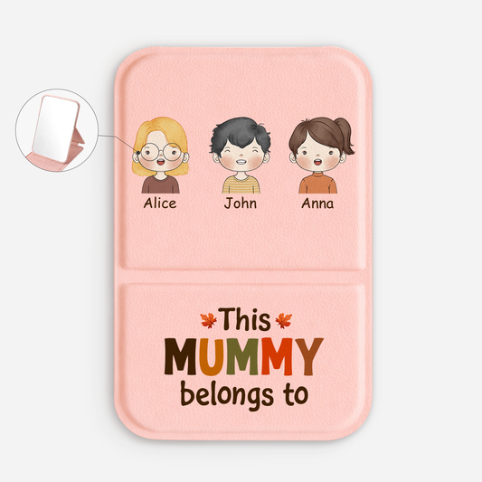 1215AUK1 personalised this mummy belongs to compact mirror for mumgrandma 1215ajsr5i