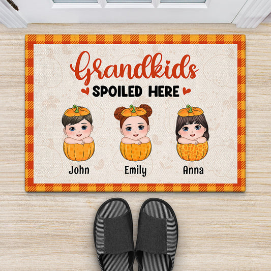 1226DUK2 Personalised Door Mat Gifts Pumpkins Grandkids