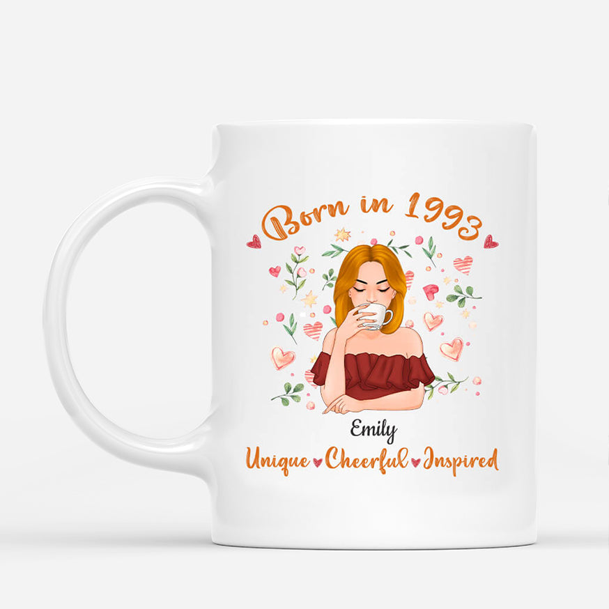 1232MUS1 Personalized Mugs Gifts Born 1993 Him Her