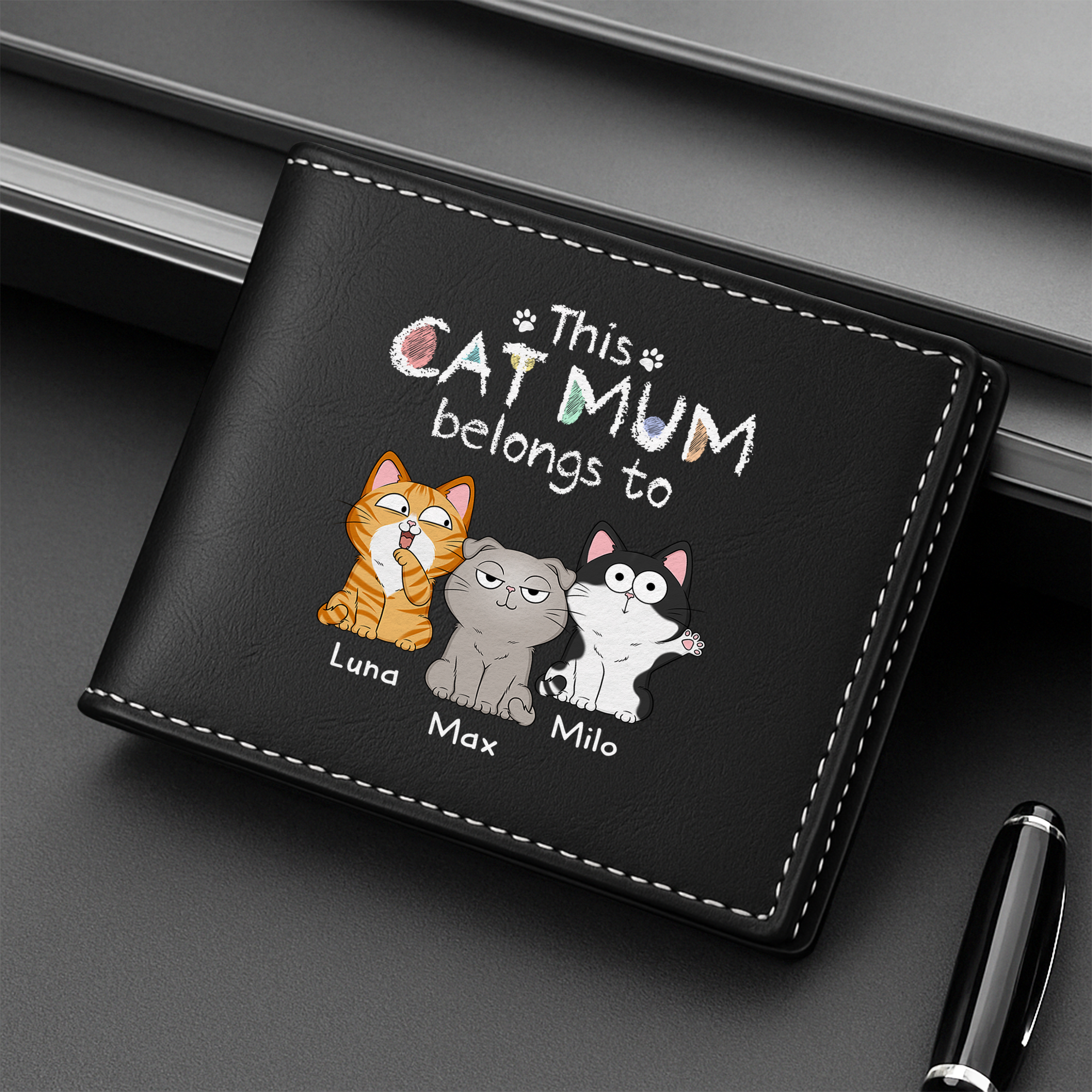 1295JUK2 personalized cat gifts for humans unique leather cat wallet_ 1295J8N8D