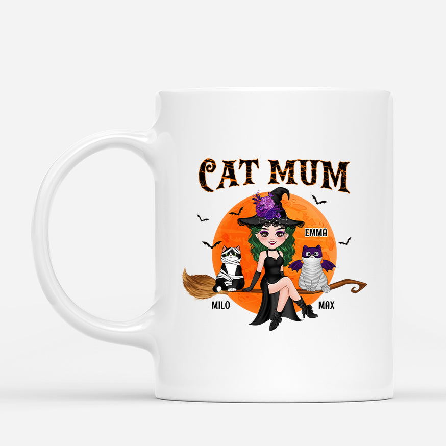 1310MUK1 personalised cat mom sitting on broom mug_cffa566f 3659 497e a878 e55fbef8c8ef