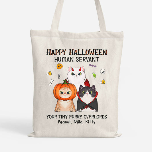 1316BUK1 personalised happy halloween human servant tote bag