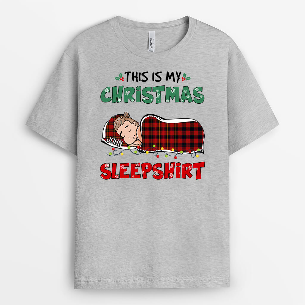 1367AUK2 personalised this is my christmas sleepshirt t shirt