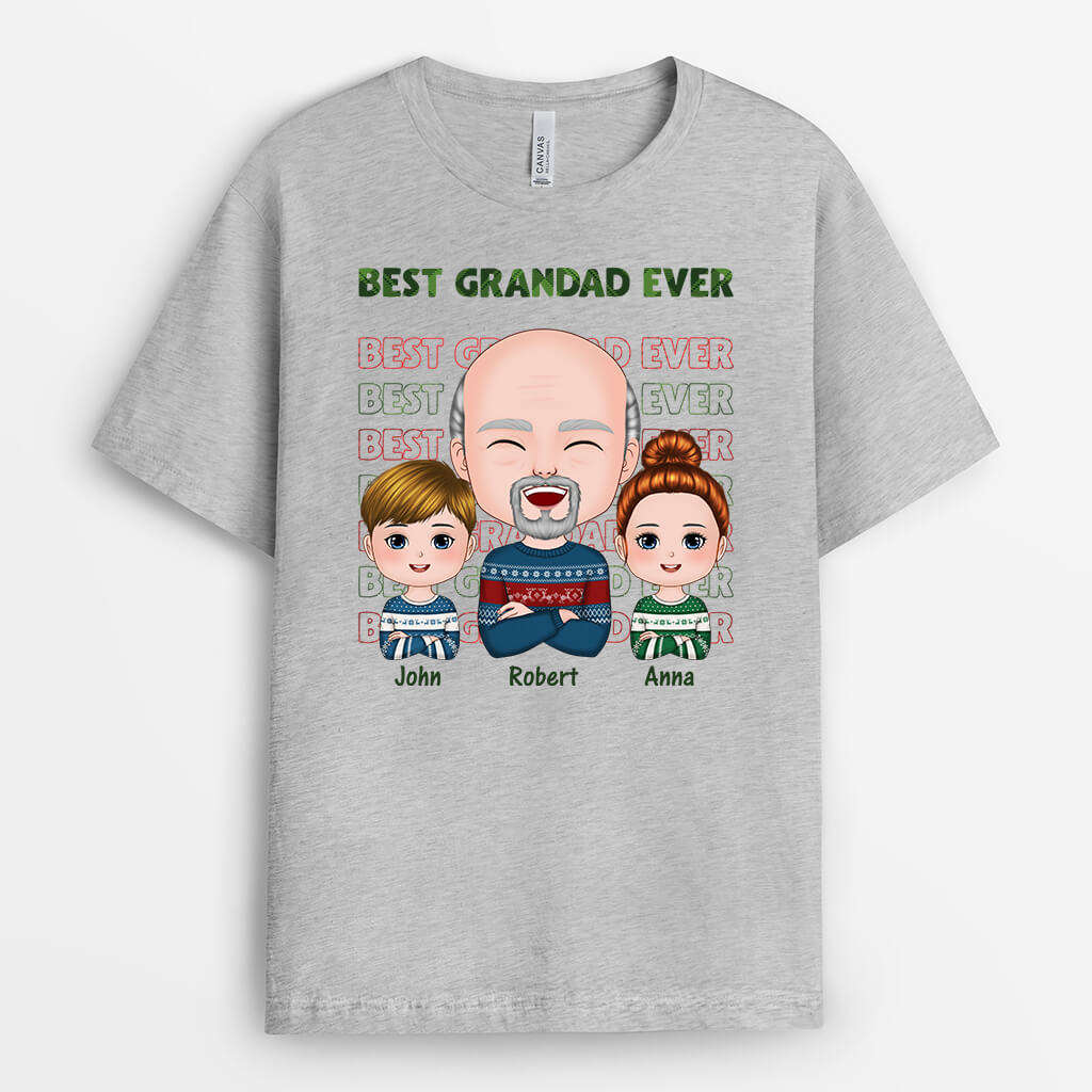 1371AUK2 personalised best dad ever christmas t shirt