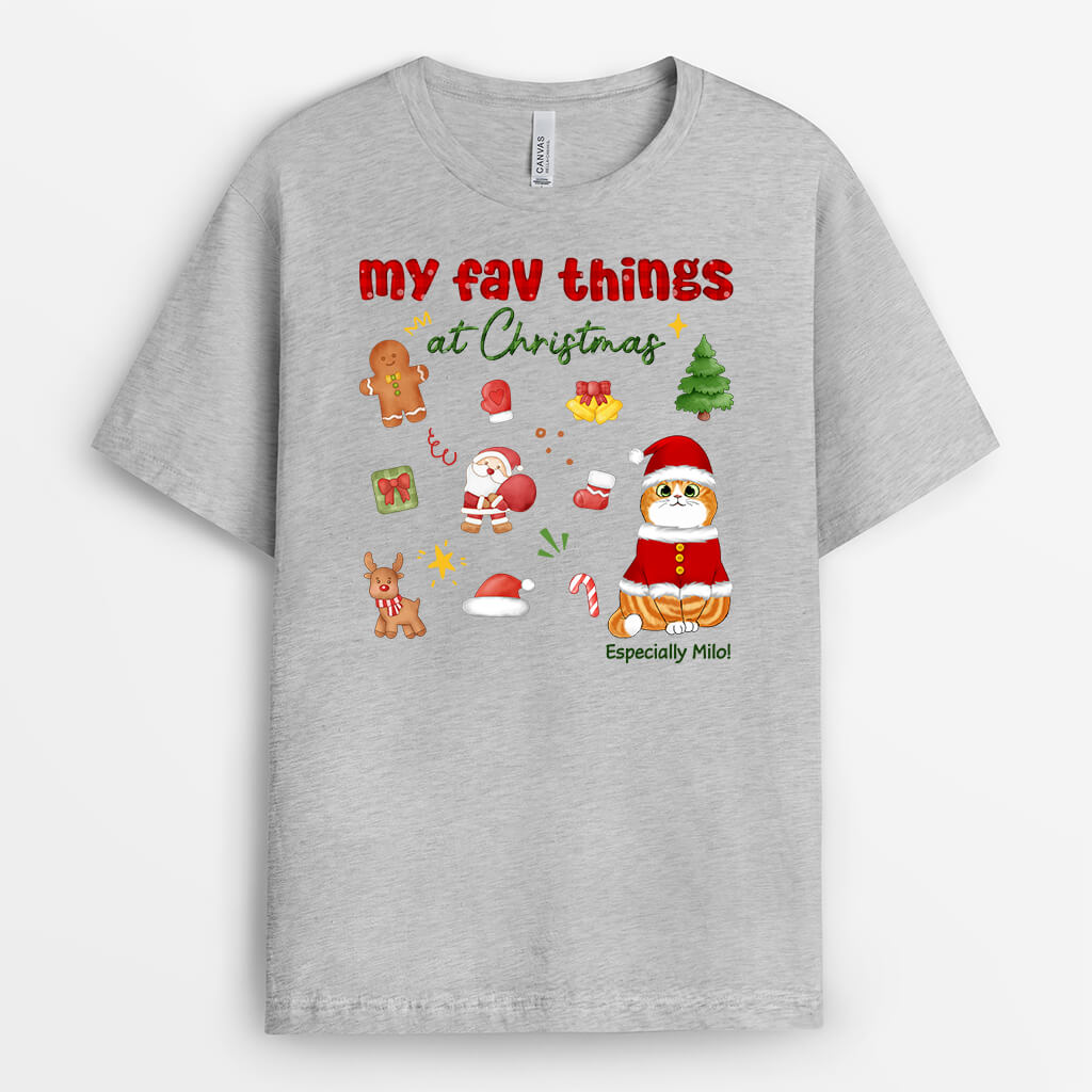 1376AUK2 personalised my favourite thing at christmas t shirt