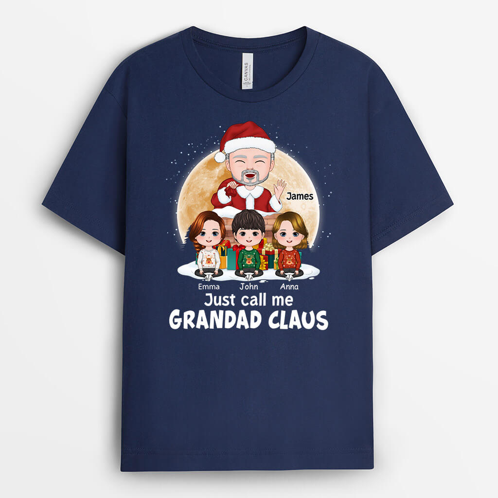 1382AUK2 personalised just call me papa claus t shirt
