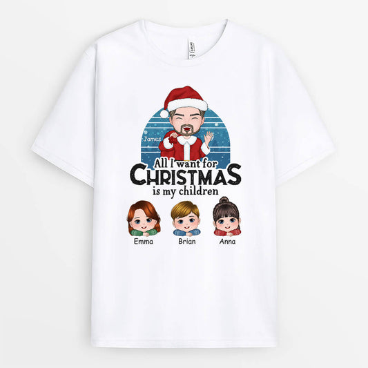 1389AUK1 personalised all i want for christmas t shirt