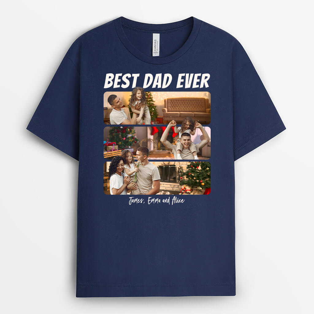 1395AUK2 personalised best dad ever t shirt