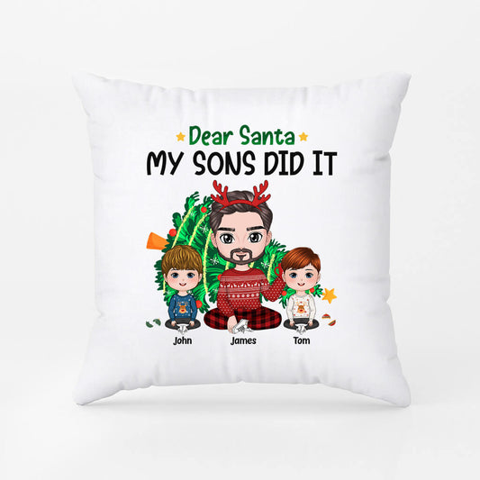 1419PUK1 personalised dear santa my son did it pillow