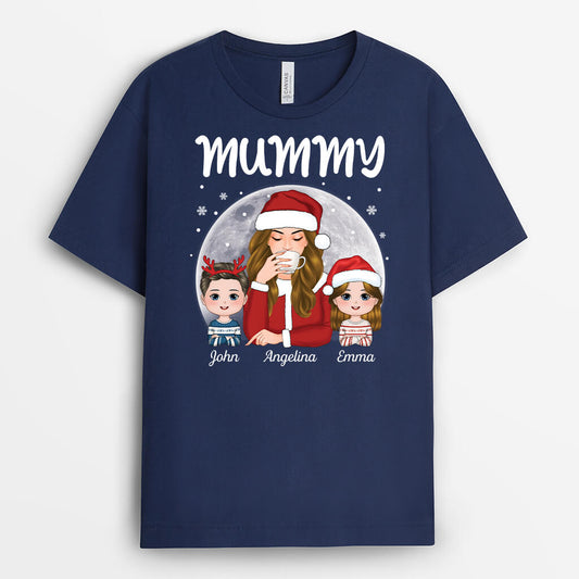 1458AUK2 personalised the best grandma xmas t shirt