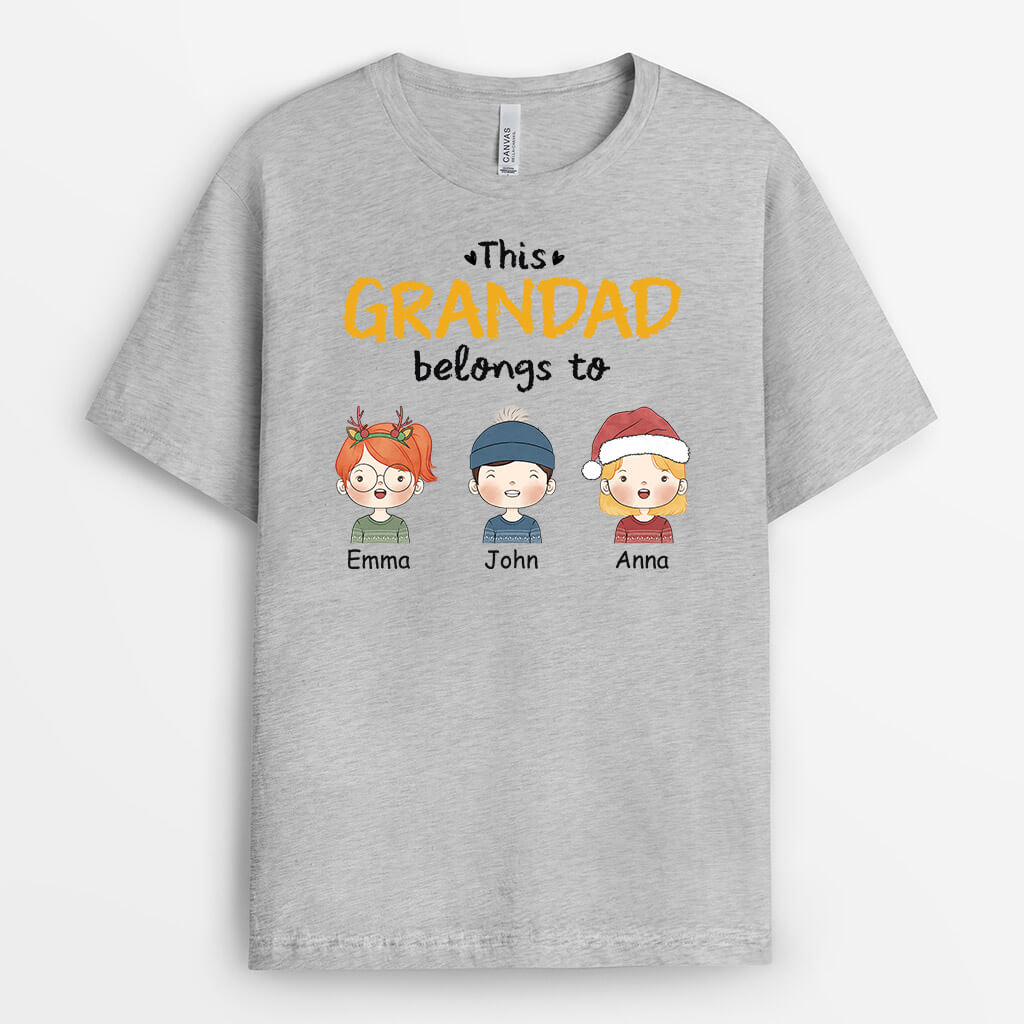 1463AUK2 personalised this grandad belongs to t shirt