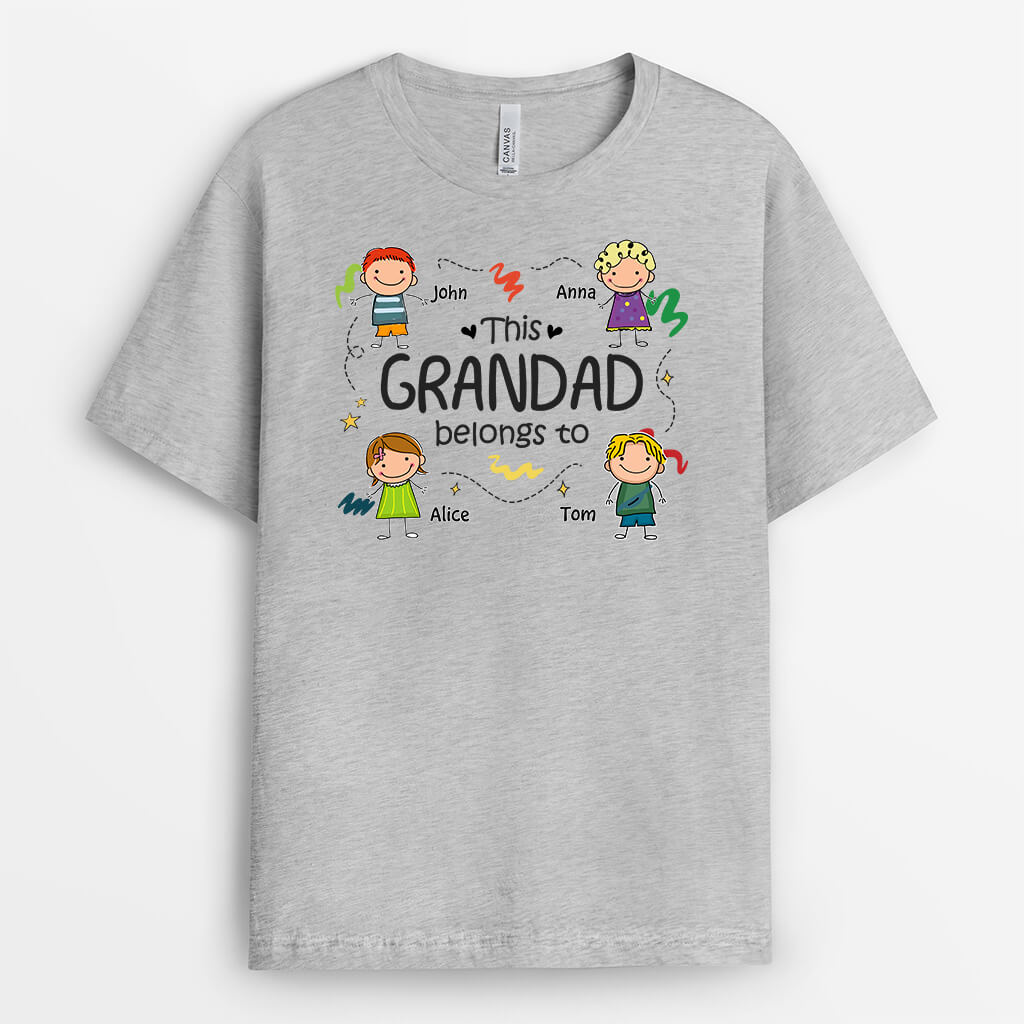 Personalised This Best Grandpa Belongs To T-shirt
