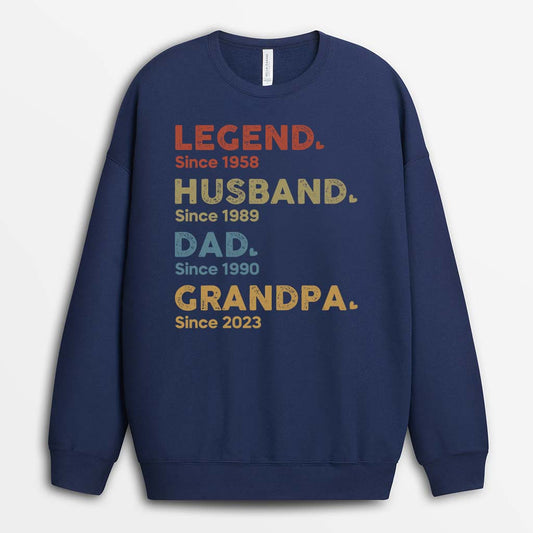 1503AUS2 personalized legend husband daddy and grandpa since t shirt