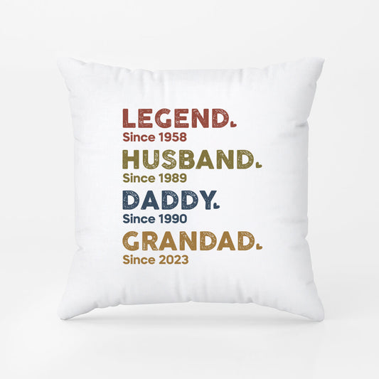 1503PUK1 legend husband daddy grandad since pillow personal gifts for men